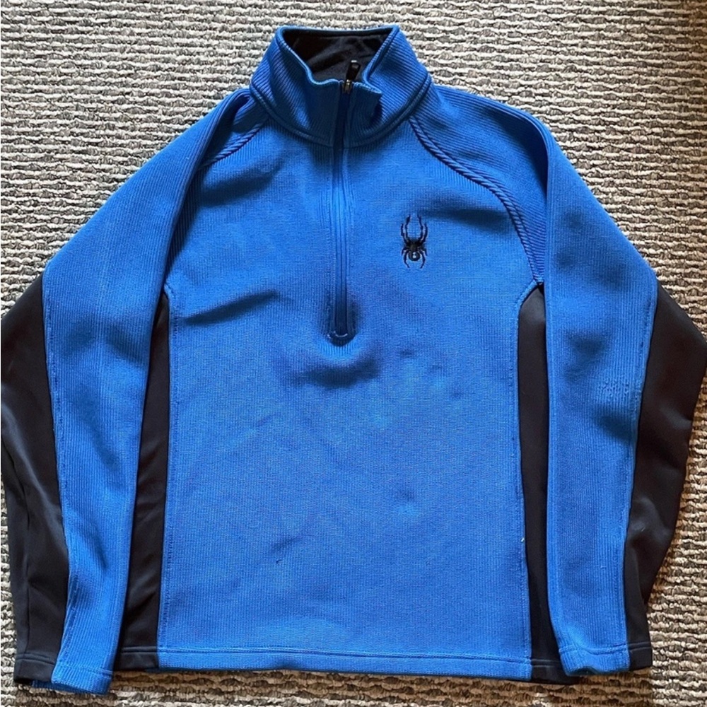 Spyder Blue Quarter-Zip Pullover youth medium. See photo for condition.‎